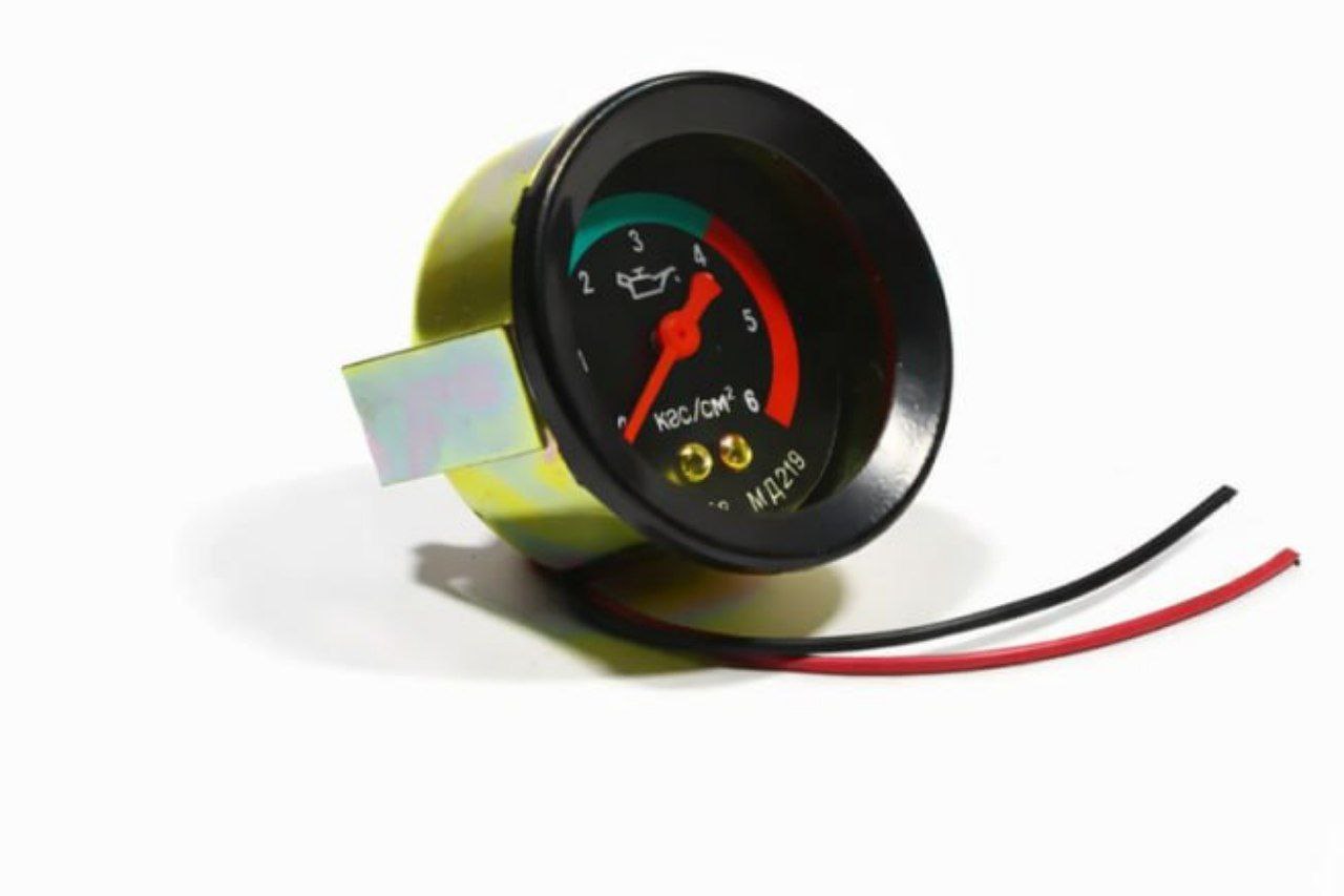 Показчик тиску оливи 6 атмосфер (механічний) МД-219 (у складі зі шлангом і перехідним штуцером) (з підсвіткою LED) 1.5 м