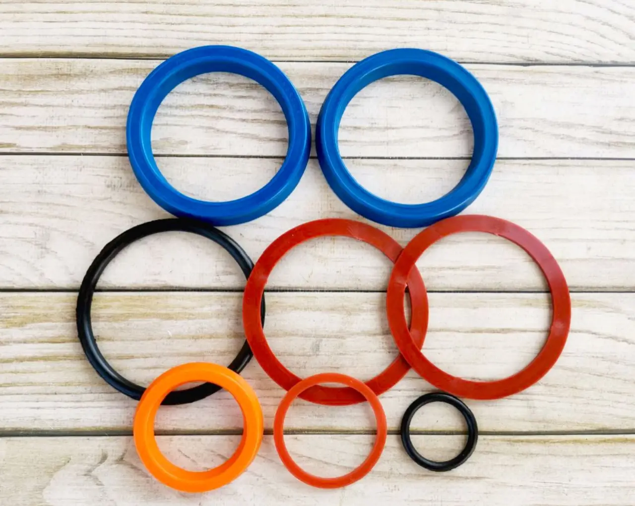 Ремкомплект гідроциліндра керування вилами КУН-0,8 (старого зразка) (поліуретан)